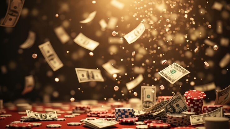 Live-dealer blackjack table with multi-camera broadcast
